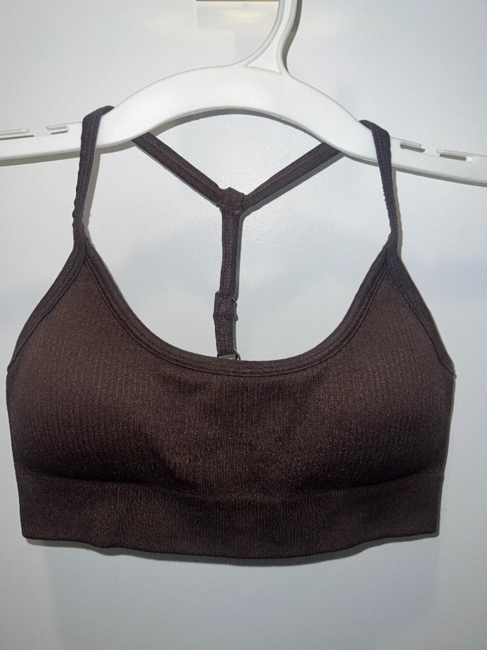 BO+TEE Ribbed Sports Bra in Cocoa - Size XS